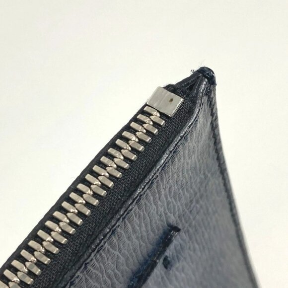 Salvatore Ferragamo logo Pouch with strap Clutch bag Leather Navy - Picture 11 of 16